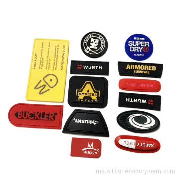 Bahan logo jenama PVC yang lembut dan lembut yang disesuaikan